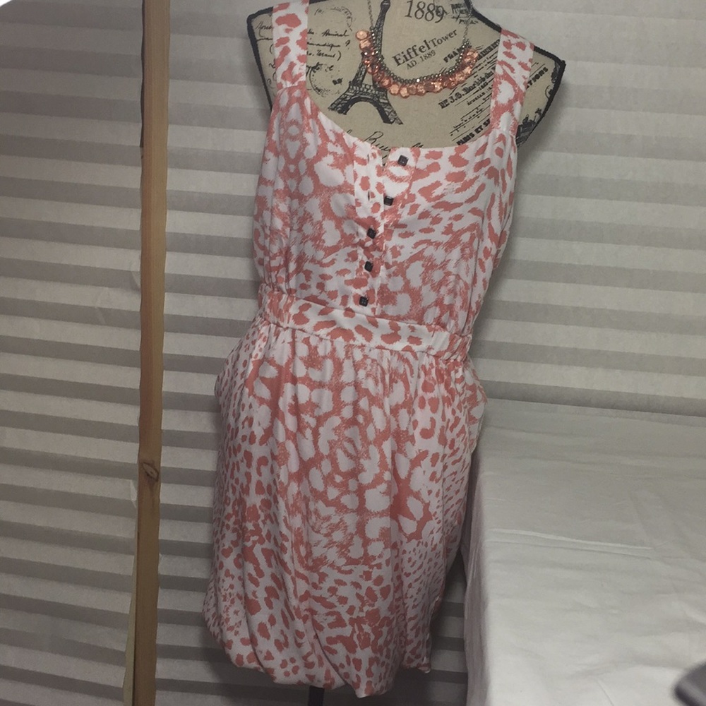 BCBG  roseblush leopard  dress